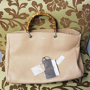 Large Gucci bamboo shopper camilia